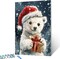 Cute Polar Bear Paint by Numbers Kit for Adult Christmas Animals DIY Canvas Paint by Numbers Red Santa Hat Acrylic Painting Home Decor Paint by Numbers Kits 16x20Inch Frameless